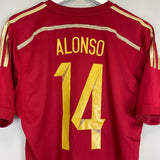 2013/15 SPAIN ALONSO 14 HOME SHIRT (M) ADIDAS - Cult Kits - Medium - Buy Vintage Football Shirts, Authentic Retro Football Shirts For Sale, Classic Football Shirts & Soccer Jersey