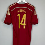 2013/15 SPAIN ALONSO 14 HOME SHIRT (M) ADIDAS - Cult Kits - Medium - Buy Vintage Football Shirts, Authentic Retro Football Shirts For Sale, Classic Football Shirts & Soccer Jersey