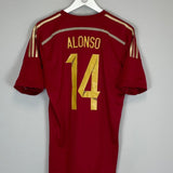 2013/15 SPAIN ALONSO 14 HOME SHIRT (M) ADIDAS - Cult Kits - Medium - Buy Vintage Football Shirts, Authentic Retro Football Shirts For Sale, Classic Football Shirts & Soccer Jersey