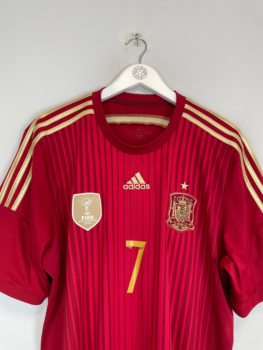 2013/15 SPAIN DAVID VILLA 7 HOME SHIRT (XL) ADIDAS - Cult Kits - XL - Buy Vintage Football Shirts, Authentic Retro Football Shirts For Sale, Classic Football Shirts & Soccer Jersey