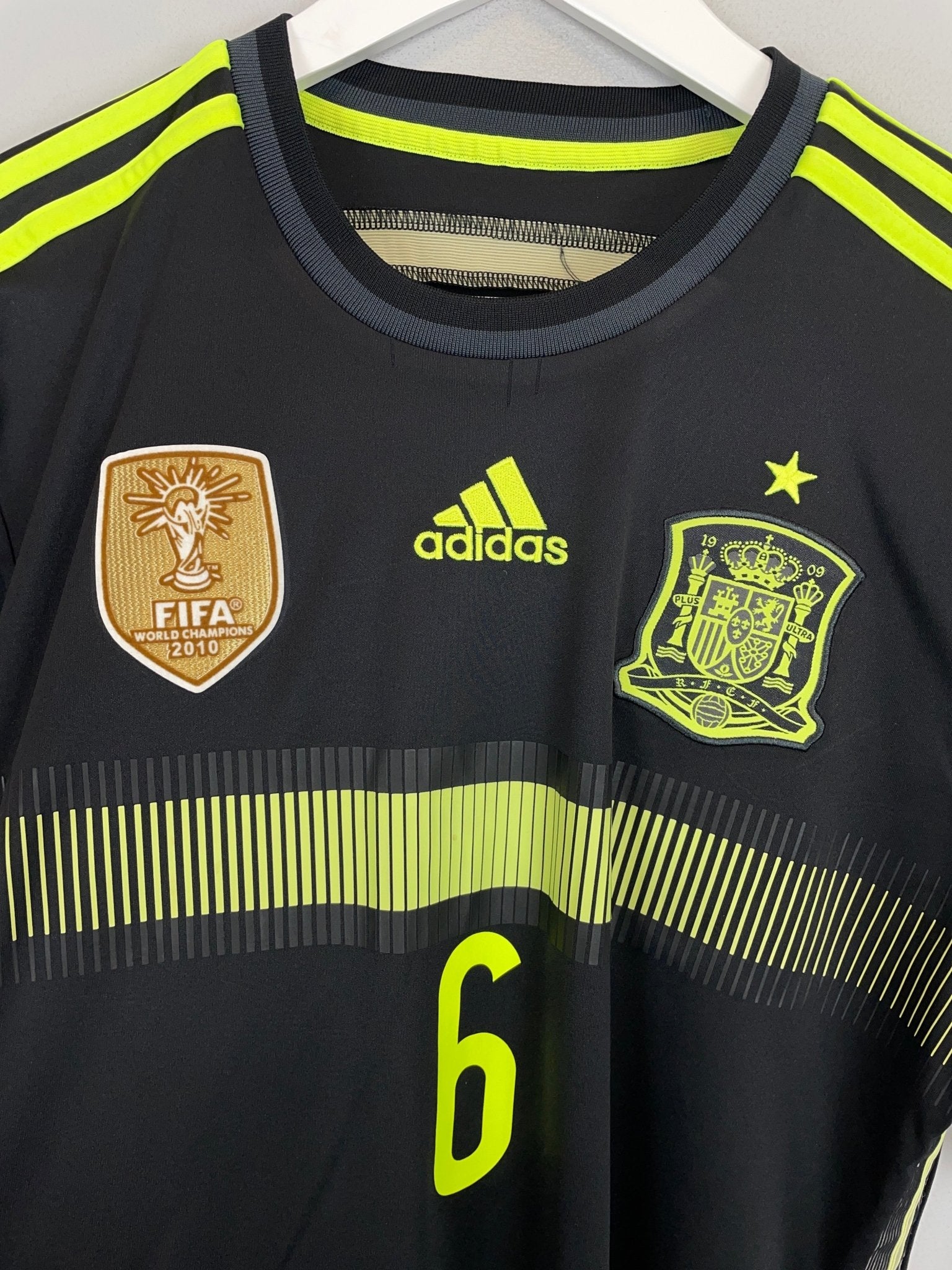 Shop 2013/15 SPAIN INIESTA #6 AWAY SHIRT (M) ADIDAS, classic football shirts, vintage football shirts & retro soccer jerseys at Cult Kits