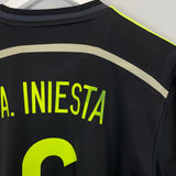 Shop 2013/15 SPAIN INIESTA #6 AWAY SHIRT (M) ADIDAS, classic football shirts, vintage football shirts & retro soccer jerseys at Cult Kits