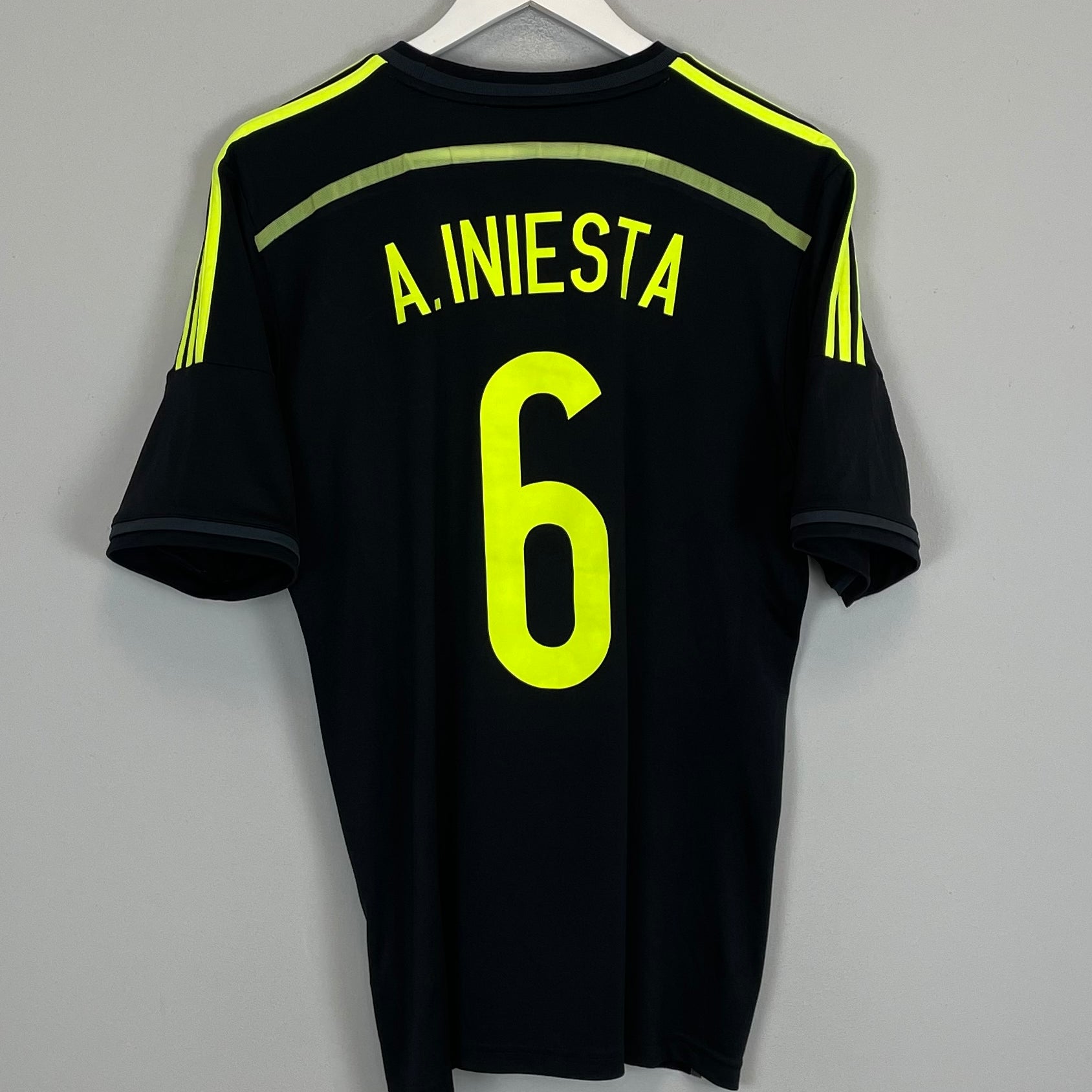 Shop 2013/15 SPAIN A.INIESTA #6 AWAY SHIRT (L) ADIDAS, classic football shirts, vintage football shirts & retro soccer jerseys at Cult Kits