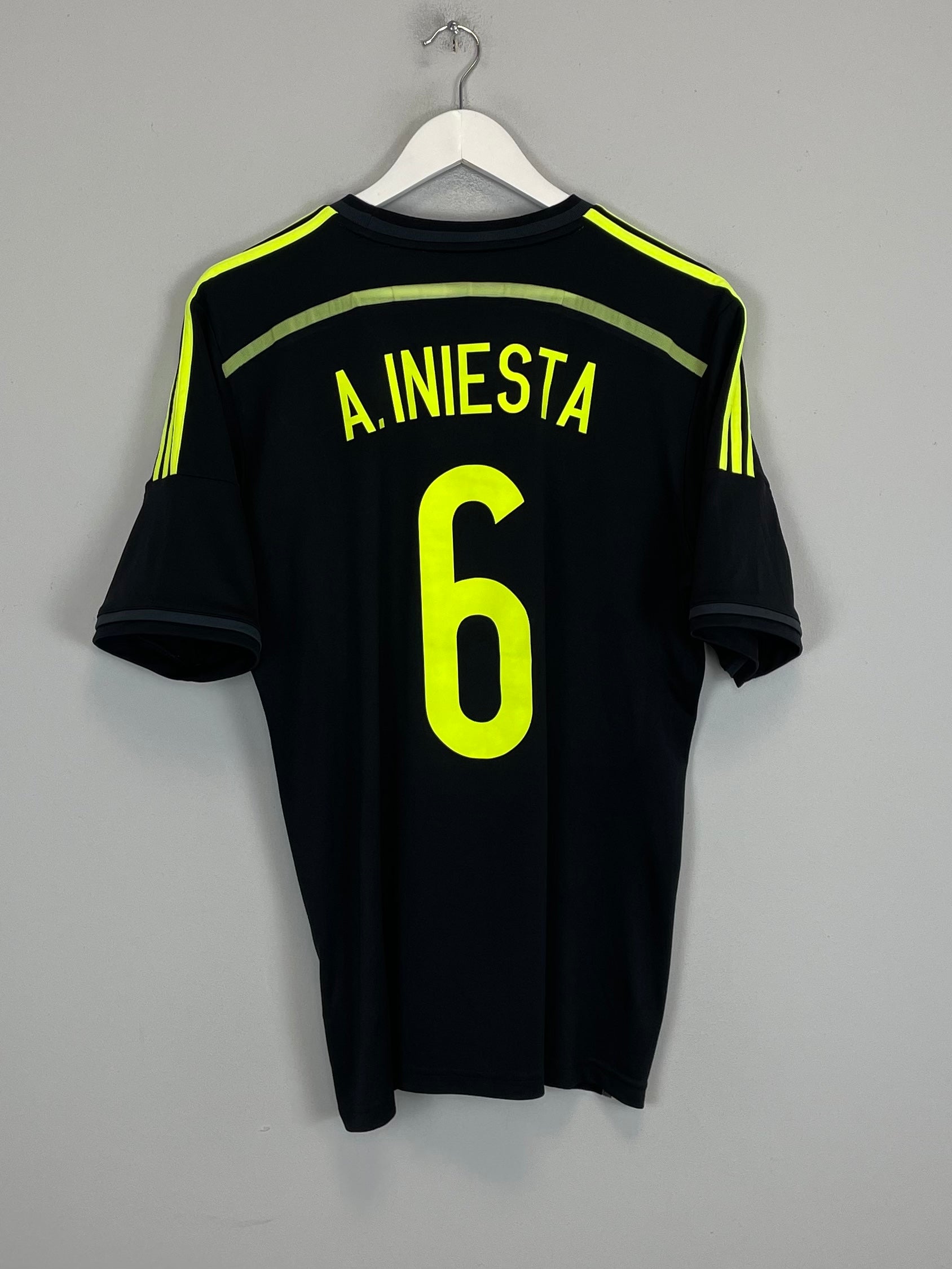 Shop 2013/15 SPAIN A.INIESTA #6 AWAY SHIRT (L) ADIDAS, classic football shirts, vintage football shirts & retro soccer jerseys at Cult Kits
