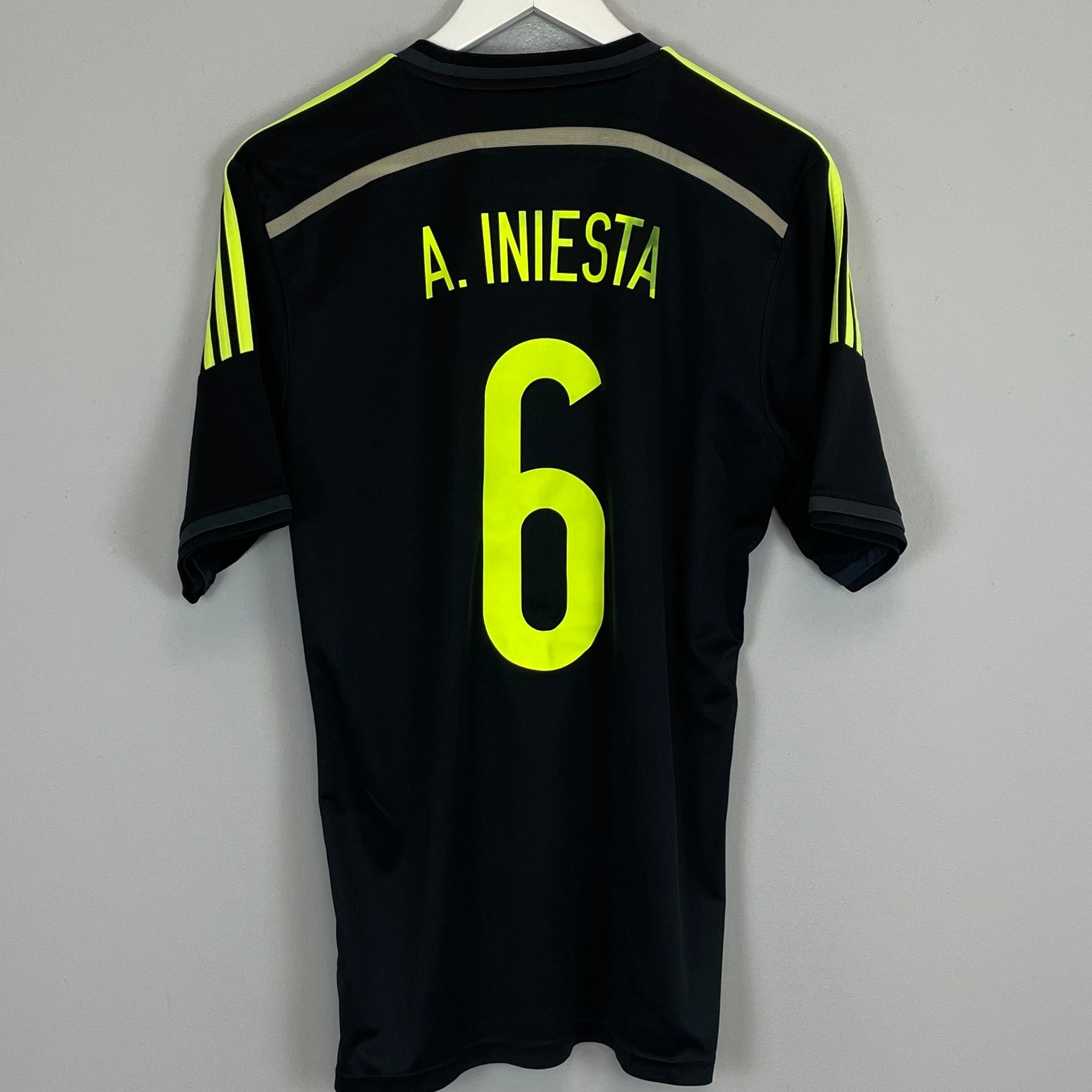 Shop 2013/15 SPAIN INIESTA #6 AWAY SHIRT (M) ADIDAS, classic football shirts, vintage football shirts & retro soccer jerseys at Cult Kits