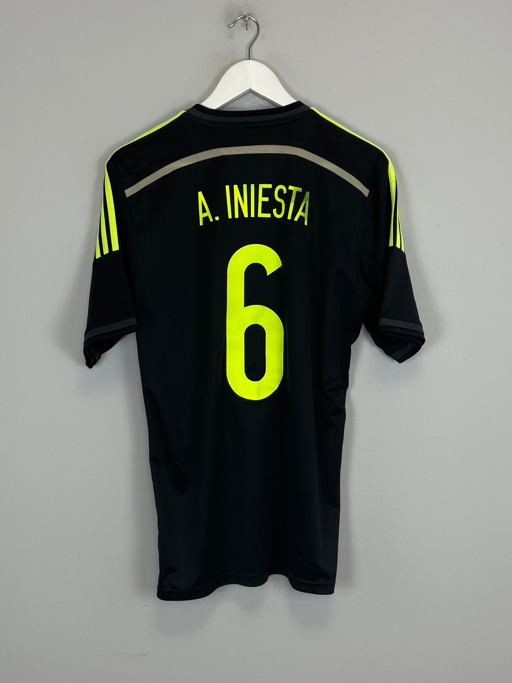 Shop 2013/15 SPAIN INIESTA #6 AWAY SHIRT (M) ADIDAS, classic football shirts, vintage football shirts & retro soccer jerseys at Cult Kits