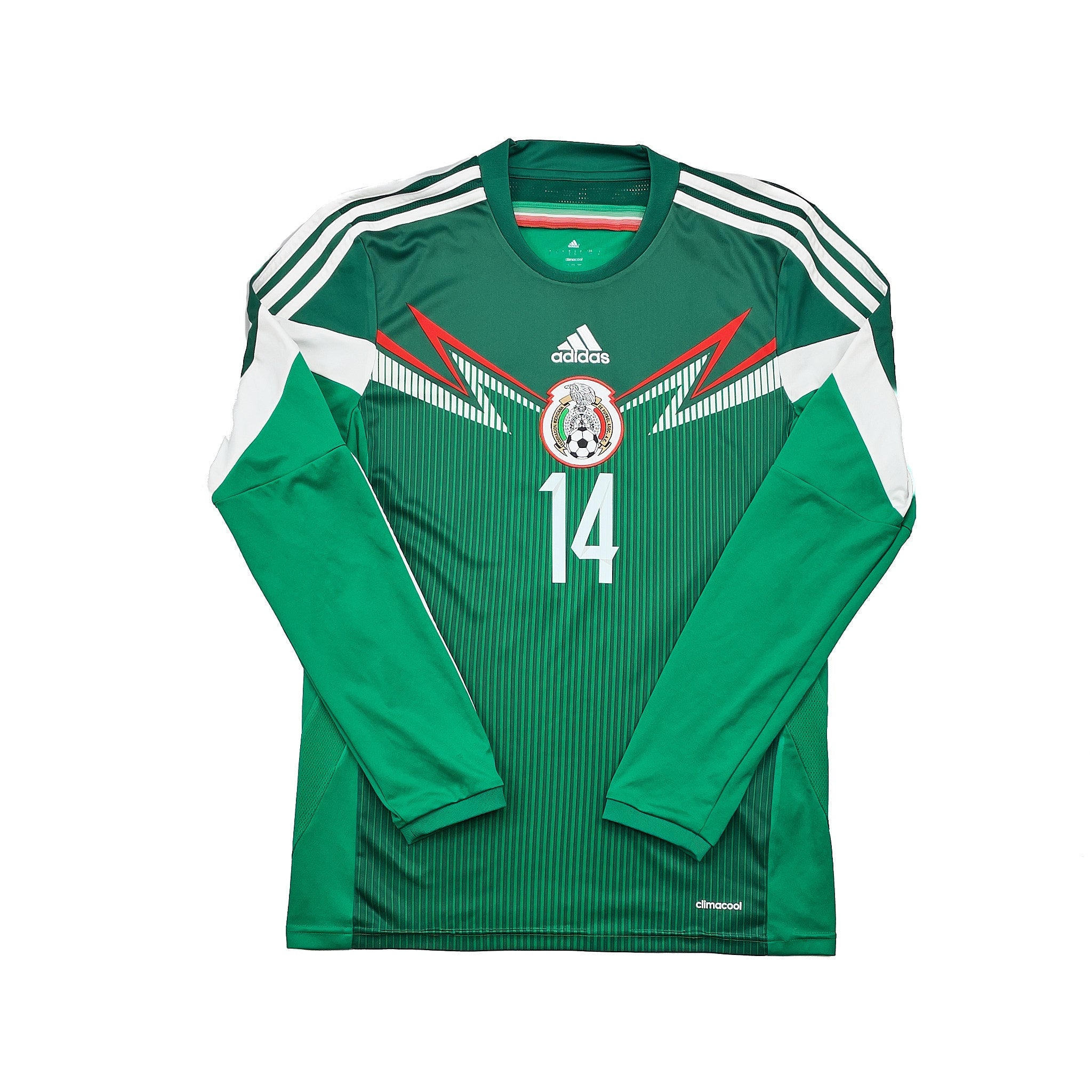 Buy 2014 Mexico Chicharito 14 L/S Home Shirt (S) Adidas ~ Free worldwide shipping ~ Authentic Vintage Football Shirts from Cult Kits