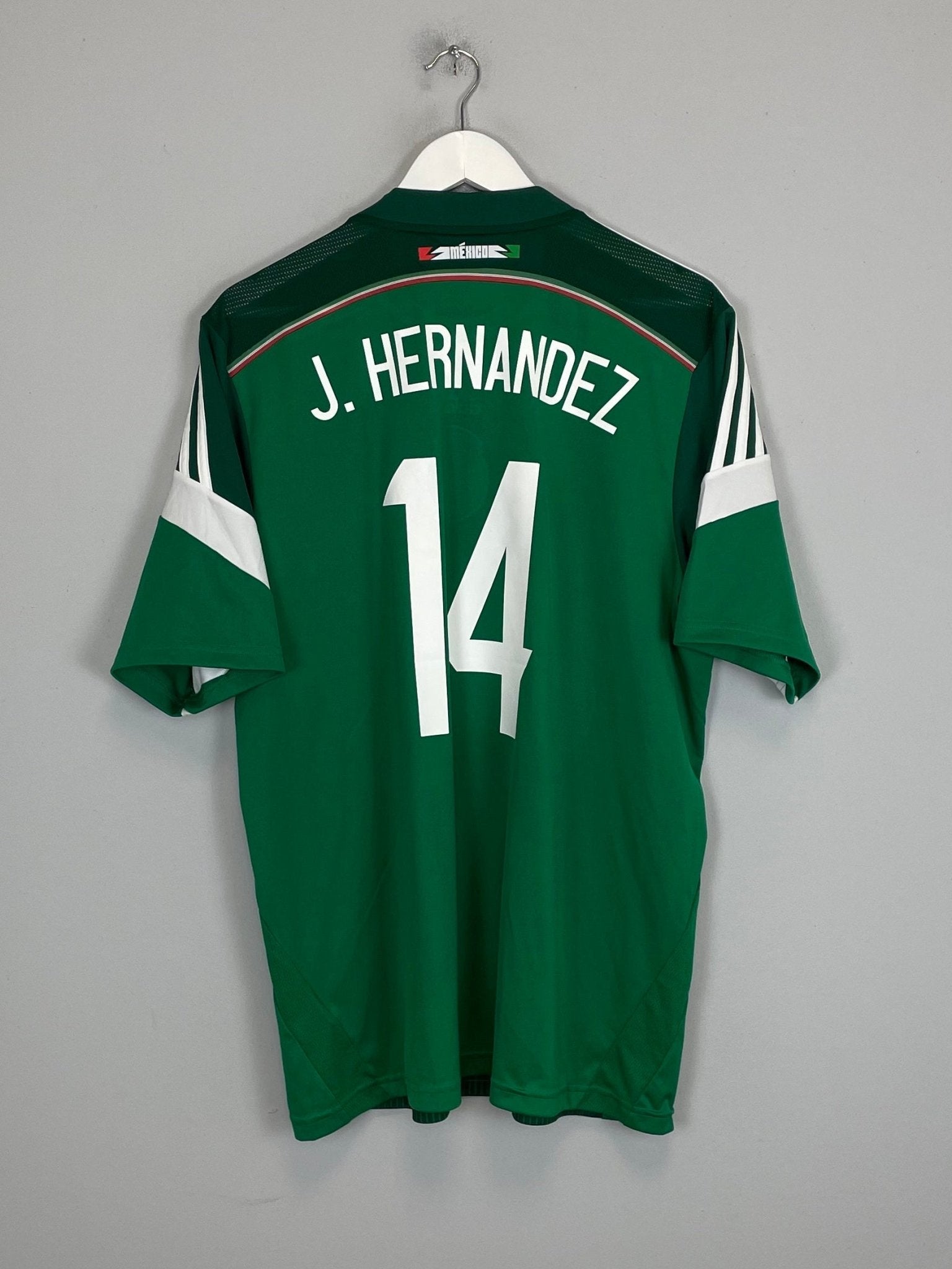 Shop 2014 MEXICO J.HERNANDEZ #14 HOME SHIRT (XL) ADIDAS, classic football shirts, vintage football shirts & retro soccer jerseys at Cult Kits