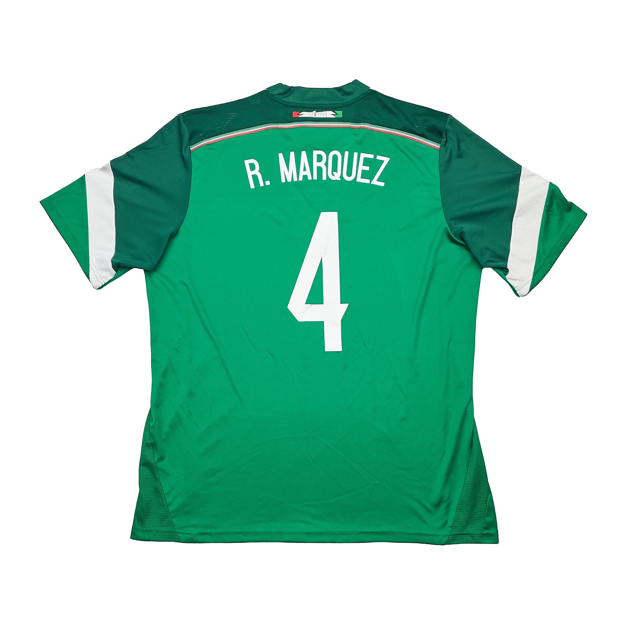 Buy 2014 Mexico R.Marquez 4 Home Shirt (XL) Adidas ~ Free worldwide shipping available ~ Authentic Vintage Football Shirts from Cult Kits