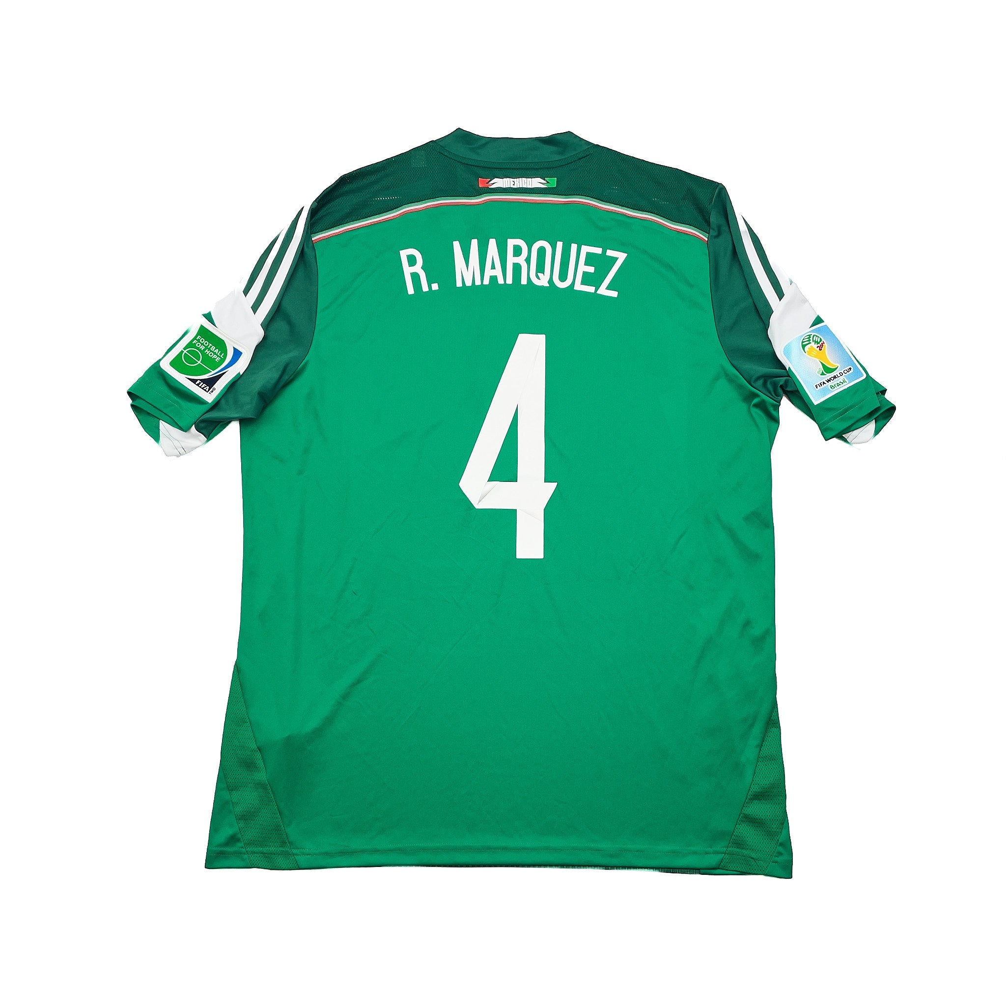Buy 2014 Mexico R.Marquez 4 Home Shirt (XL) Adidas ~ Free worldwide shipping ~ Authentic Vintage Football Shirts from Cult Kits