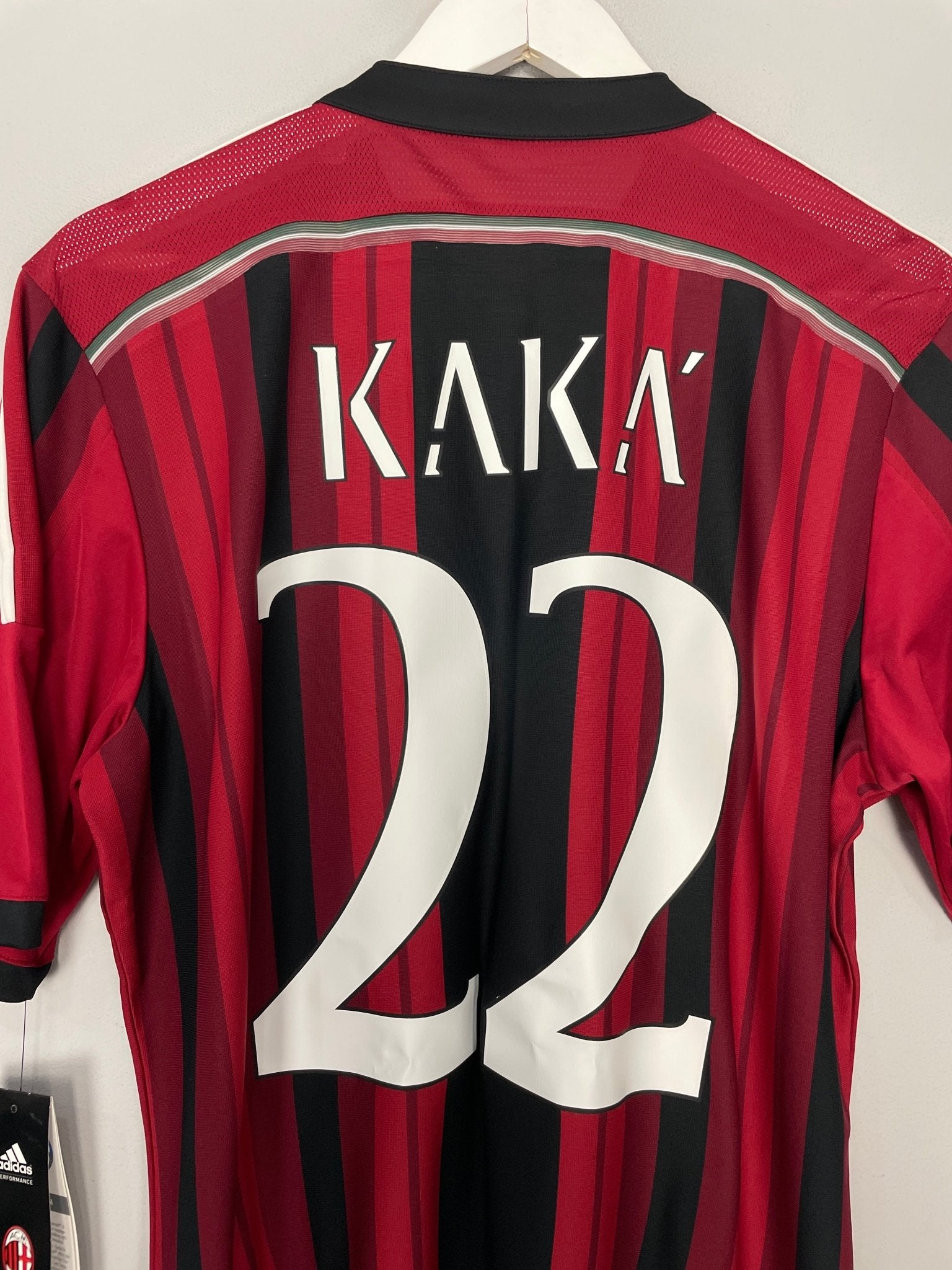 Shop 2014/15 AC MILAN KAKA #22 *BNWT* HOME SHIRT (L) ADIDAS, classic football shirts, vintage football shirts & retro soccer jerseys at Cult Kits