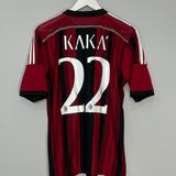 Shop 2014/15 AC MILAN KAKA #22 HOME SHIRT (M) ADIDAS, classic football shirts, vintage football shirts & retro soccer jerseys at Cult Kits