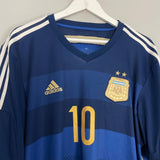 Shop 2014/15 ARGENTINA MESSI #10 AWAY SHIRT (XL) ADIDAS, classic football shirts, vintage football shirts & retro soccer jerseys at Cult Kits