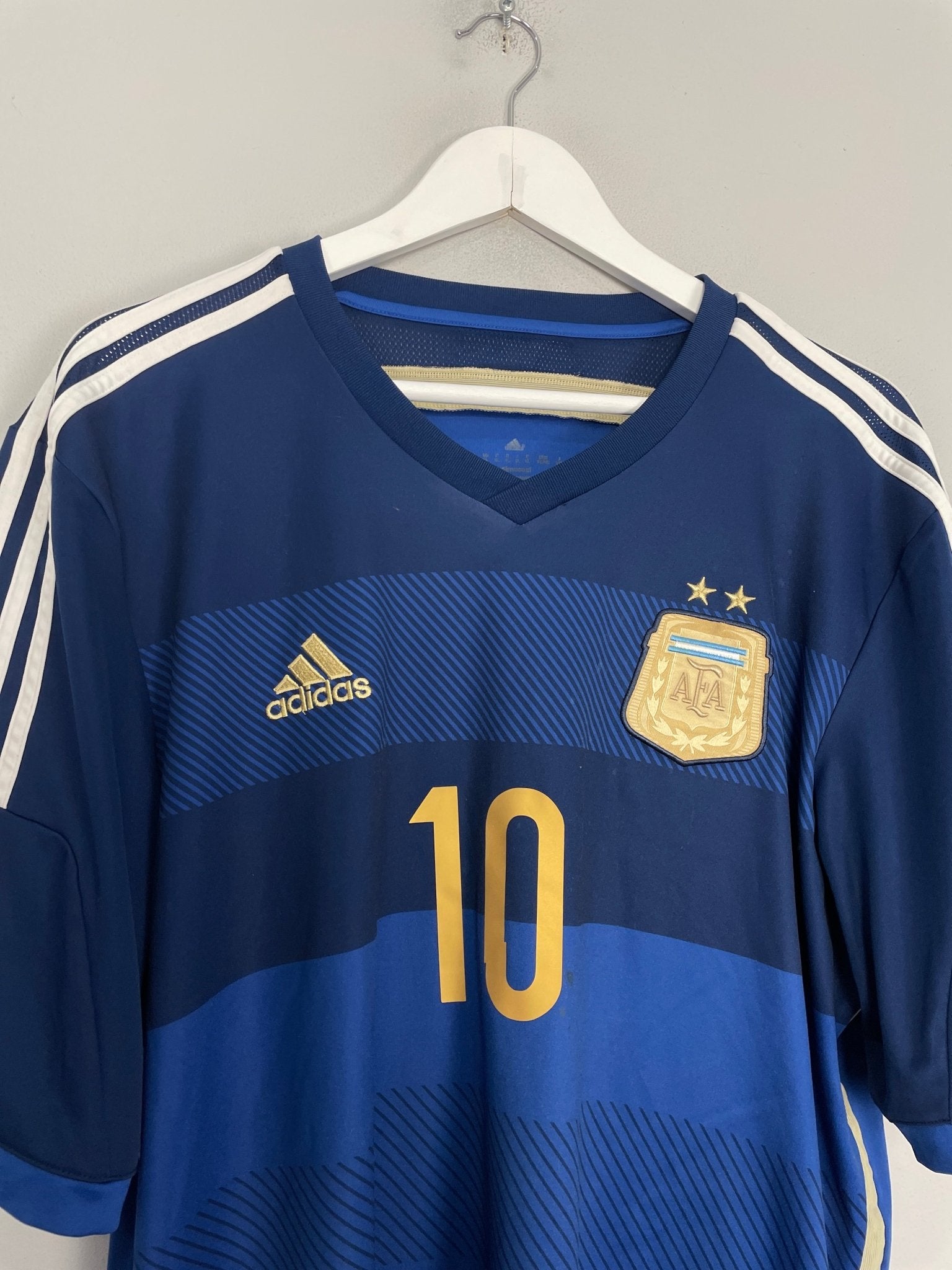 Shop 2014/15 ARGENTINA MESSI #10 AWAY SHIRT (XL) ADIDAS, classic football shirts, vintage football shirts & retro soccer jerseys at Cult Kits