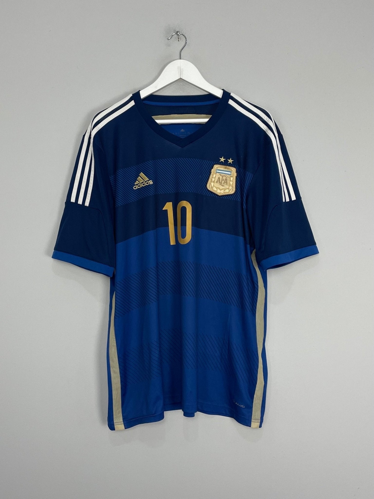 Shop 2014/15 ARGENTINA MESSI #10 AWAY SHIRT (XL) ADIDAS, classic football shirts, vintage football shirts & retro soccer jerseys at Cult Kits