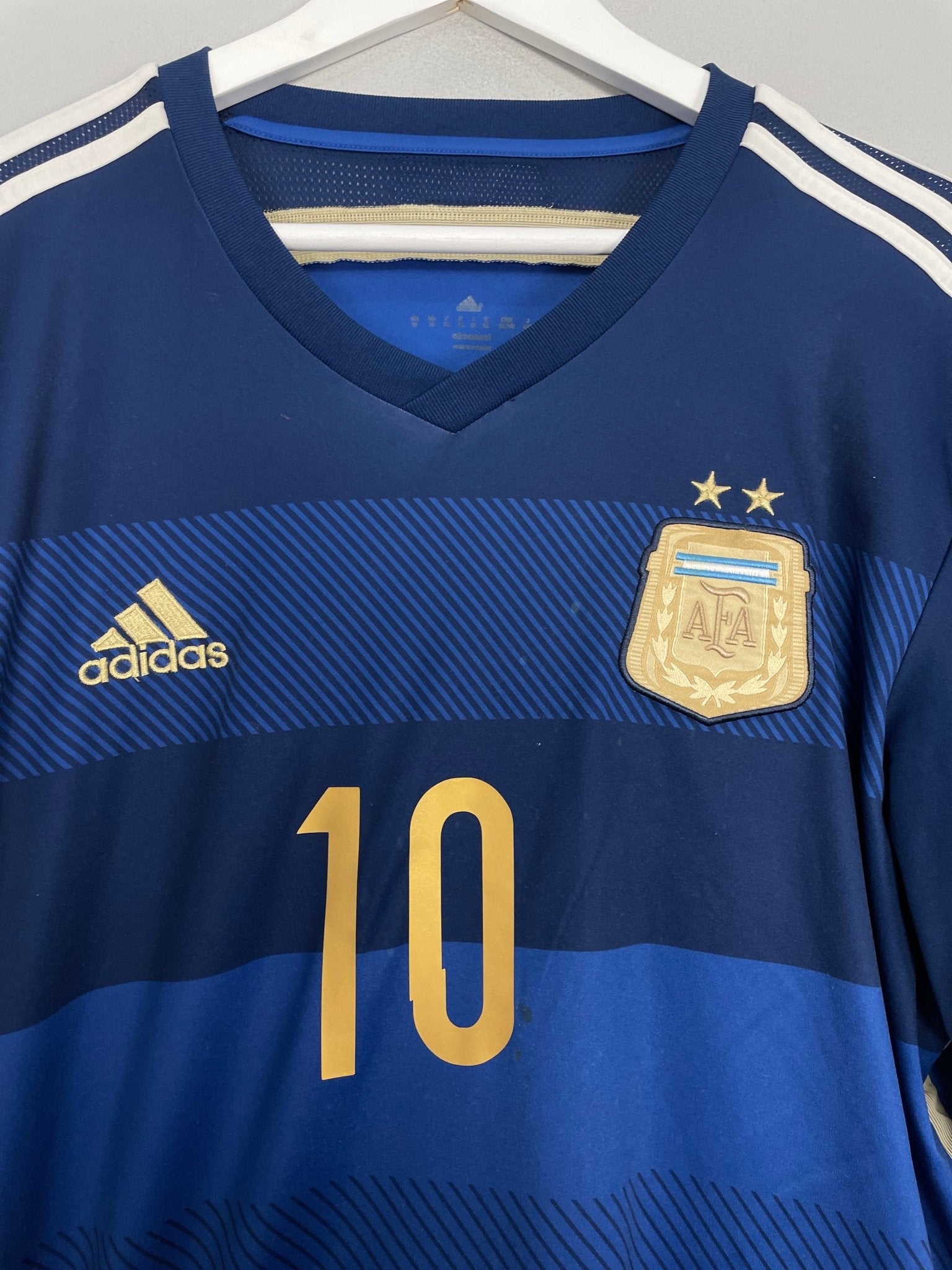 Shop 2014/15 ARGENTINA MESSI #10 AWAY SHIRT (XL) ADIDAS, classic football shirts, vintage football shirts & retro soccer jerseys at Cult Kits