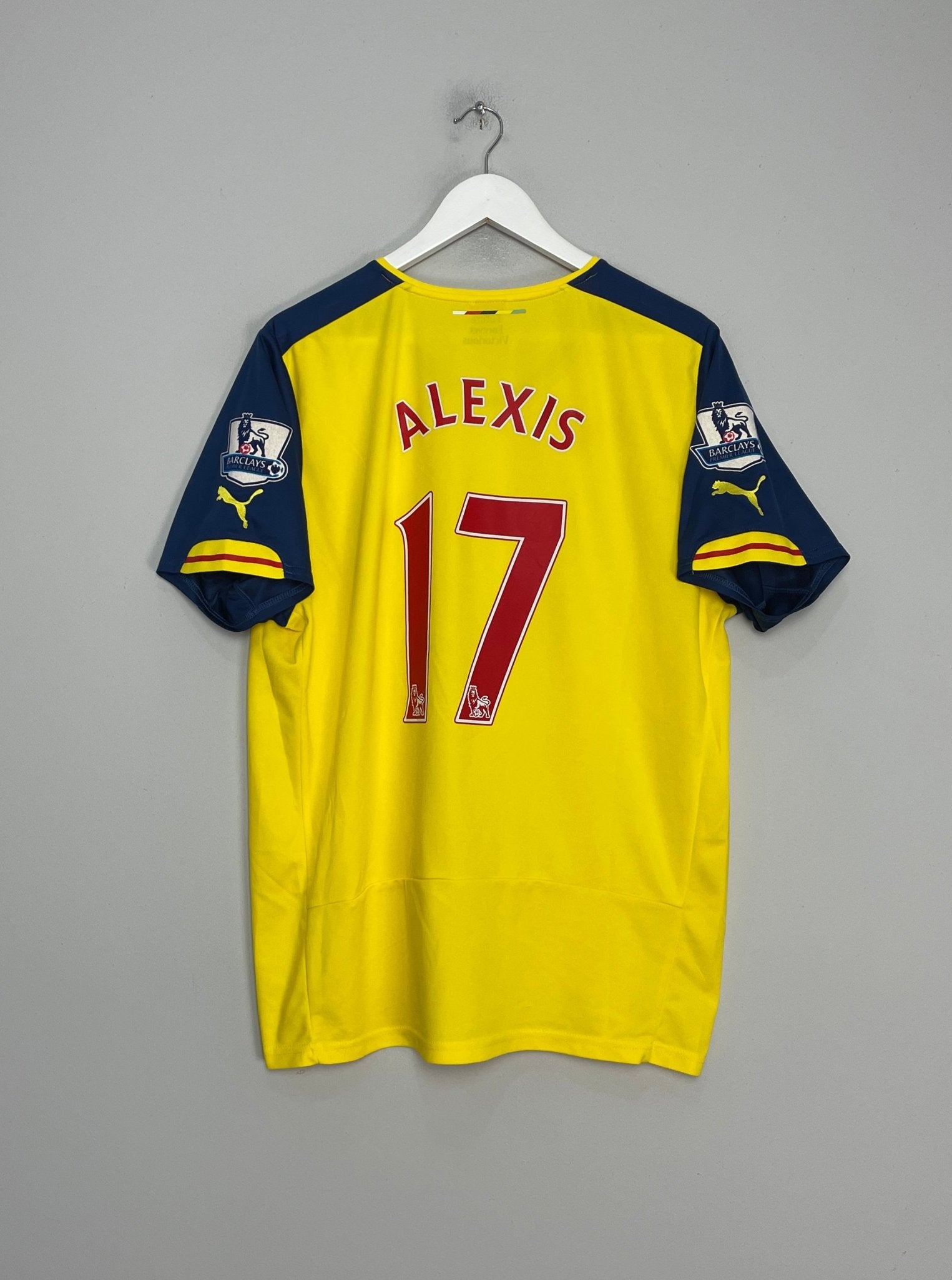 Shop 2014/15 ARSENAL ALEXIS #17 AWAY SHIRT (XL) PUMA, classic football shirts, vintage football shirts & retro soccer jerseys at Cult Kits