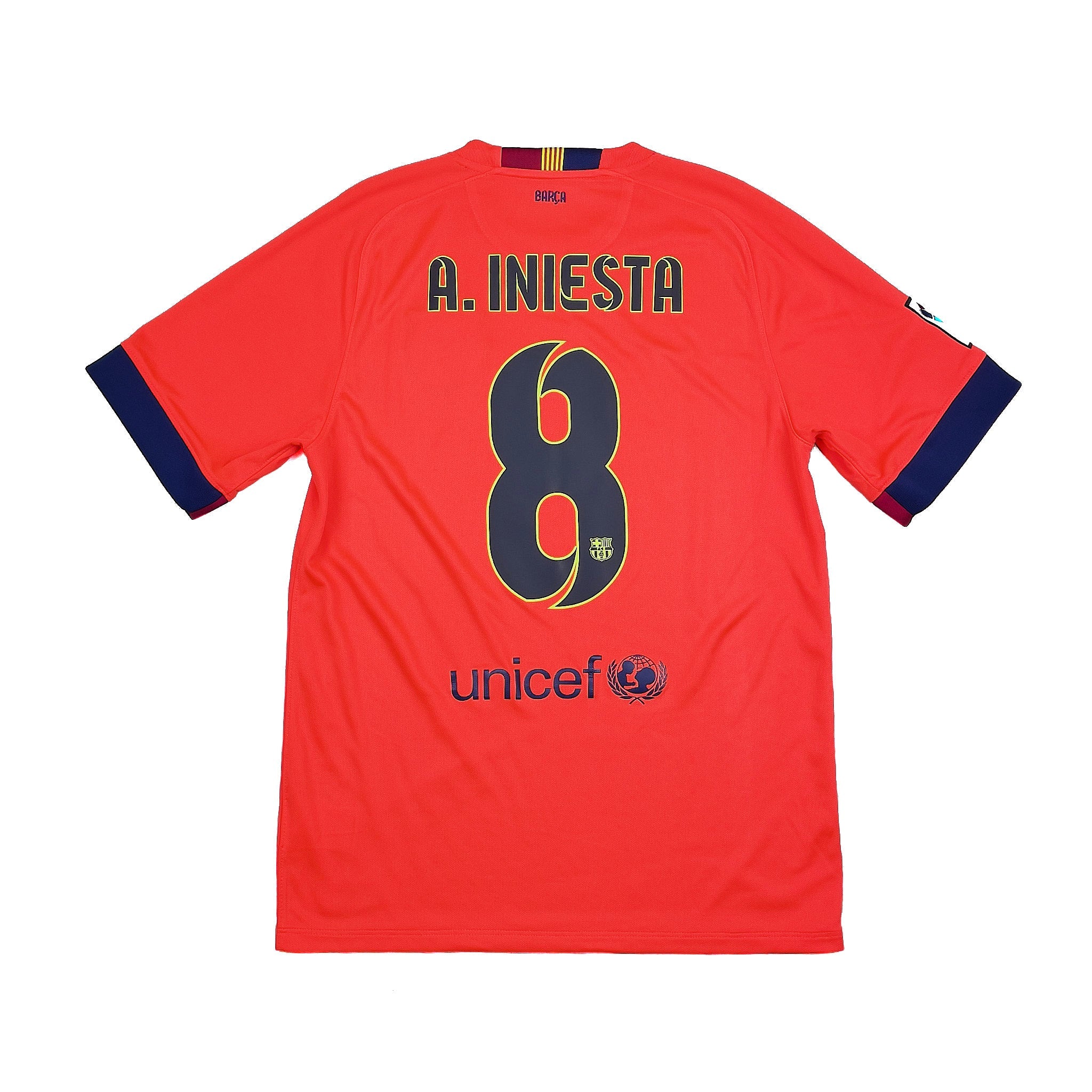Buy 2014/15 BARCELONA A.INIESTA 8 AWAY SHIRT (M) NIKE ~ Free worldwide shipping available ~ Authentic Vintage Football Shirts from Cult Kits