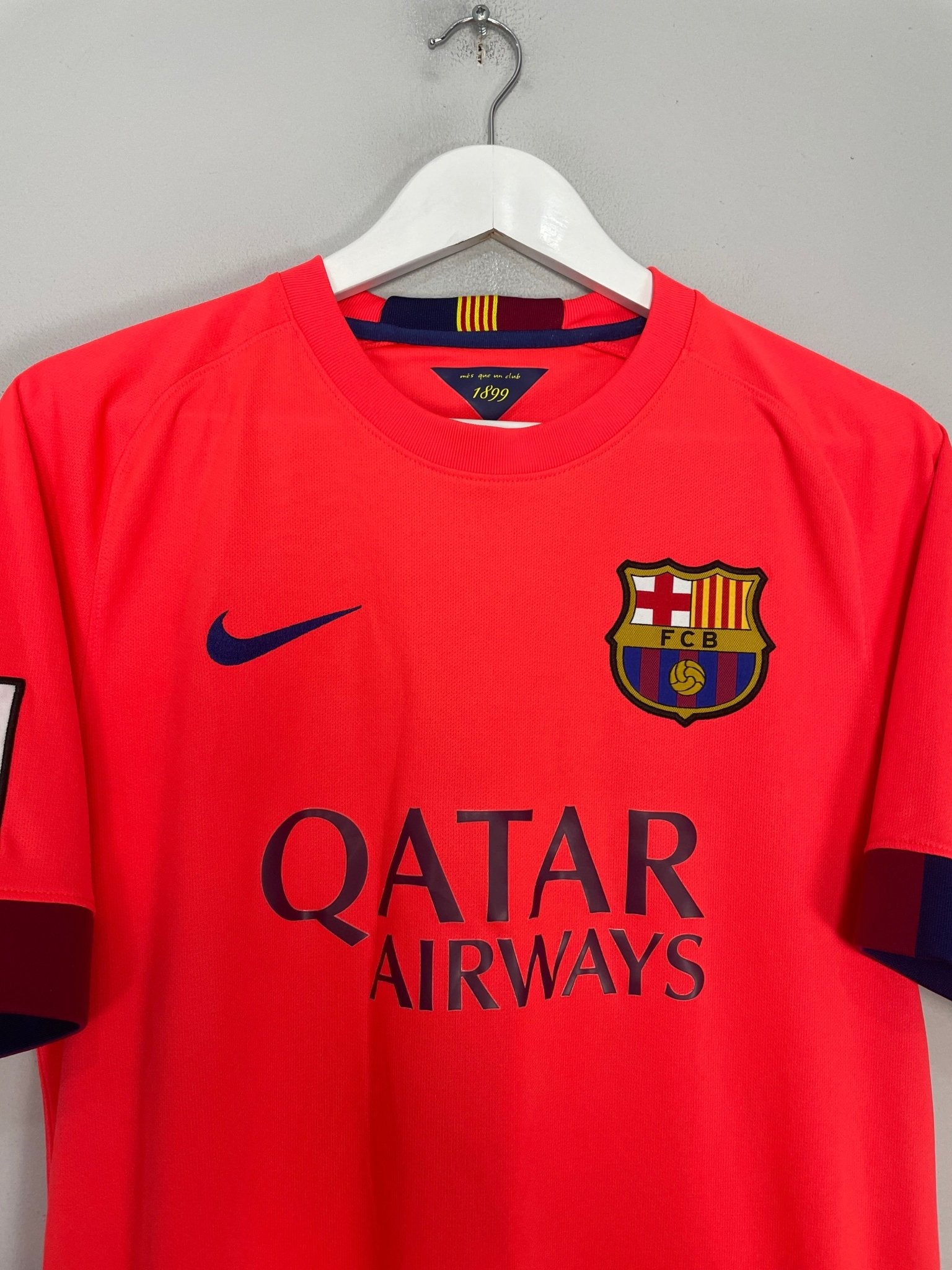 Shop 2014/15 BARCELONA MESSI #10 AWAY SHIRT (M) NIKE, classic football shirts, vintage football shirts & retro soccer jerseys at Cult Kits