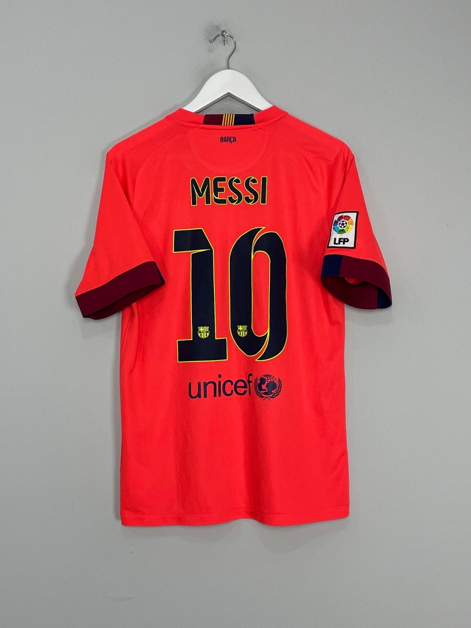Shop 2014/15 BARCELONA MESSI #10 AWAY SHIRT (M) NIKE, classic football shirts, vintage football shirts & retro soccer jerseys at Cult Kits