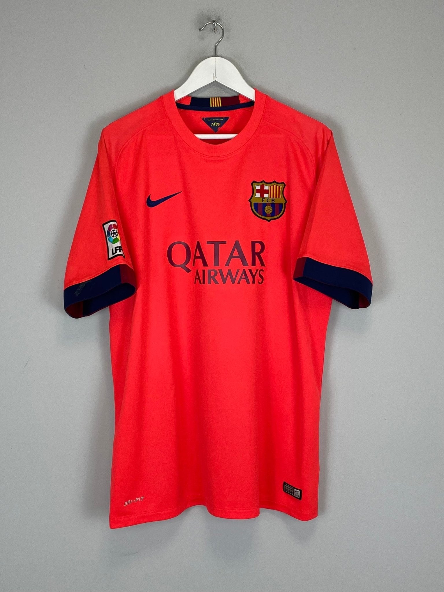 Shop 2014/15 BARCELONA MESSI #10 AWAY SHIRT (XL) NIKE, classic football shirts, vintage football shirts & retro soccer jerseys at Cult Kits