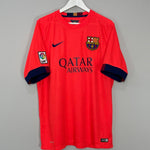 Shop 2014/15 BARCELONA MESSI #10 AWAY SHIRT (XL) NIKE, classic football shirts, vintage football shirts & retro soccer jerseys at Cult Kits