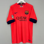 Shop 2014/15 BARCELONA MESSI #10 AWAY SHIRT (XL) NIKE, classic football shirts, vintage football shirts & retro soccer jerseys at Cult Kits