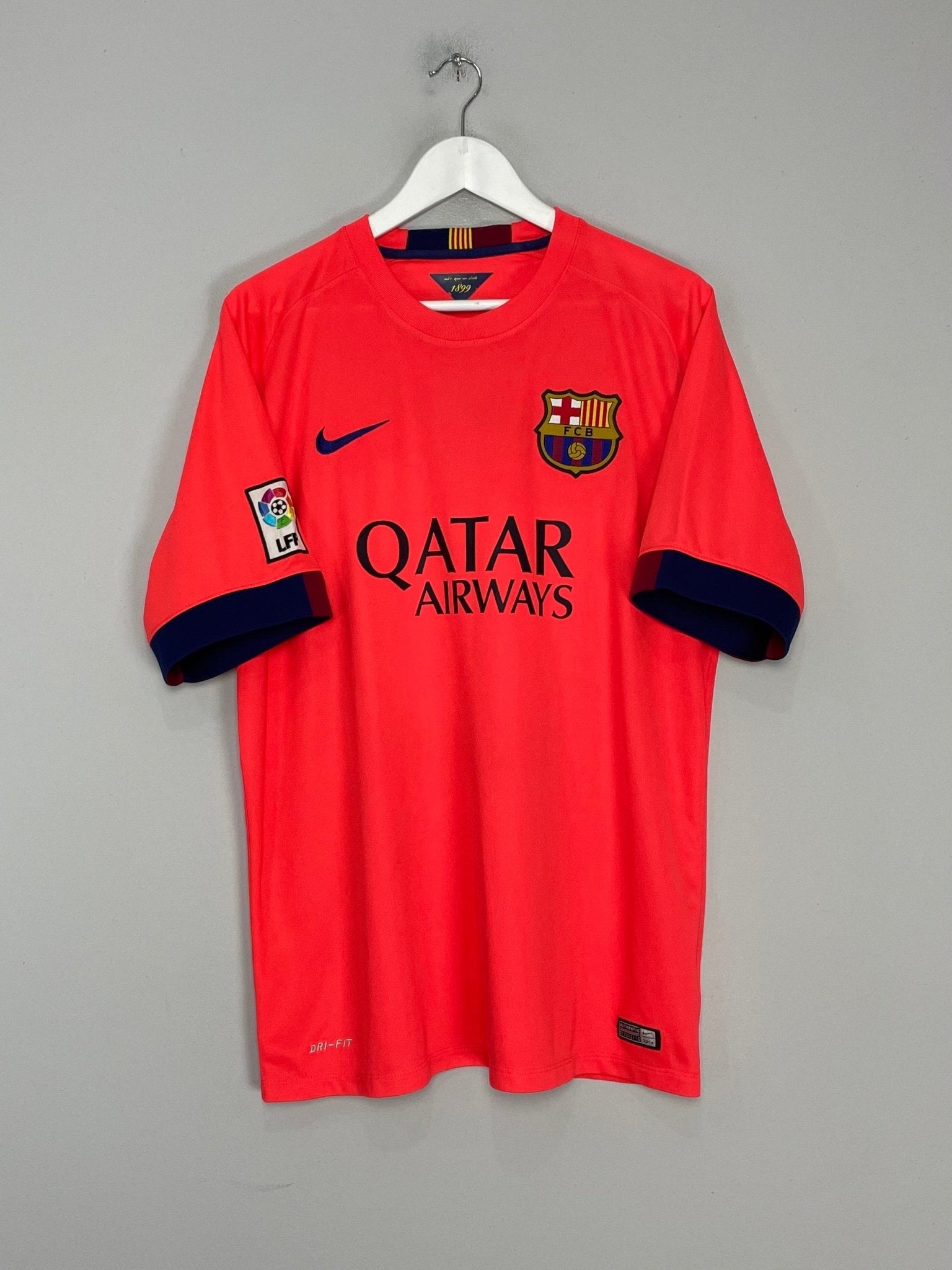 Shop 2014/15 BARCELONA MESSI #10 AWAY SHIRT (XL) NIKE, classic football shirts, vintage football shirts & retro soccer jerseys at Cult Kits