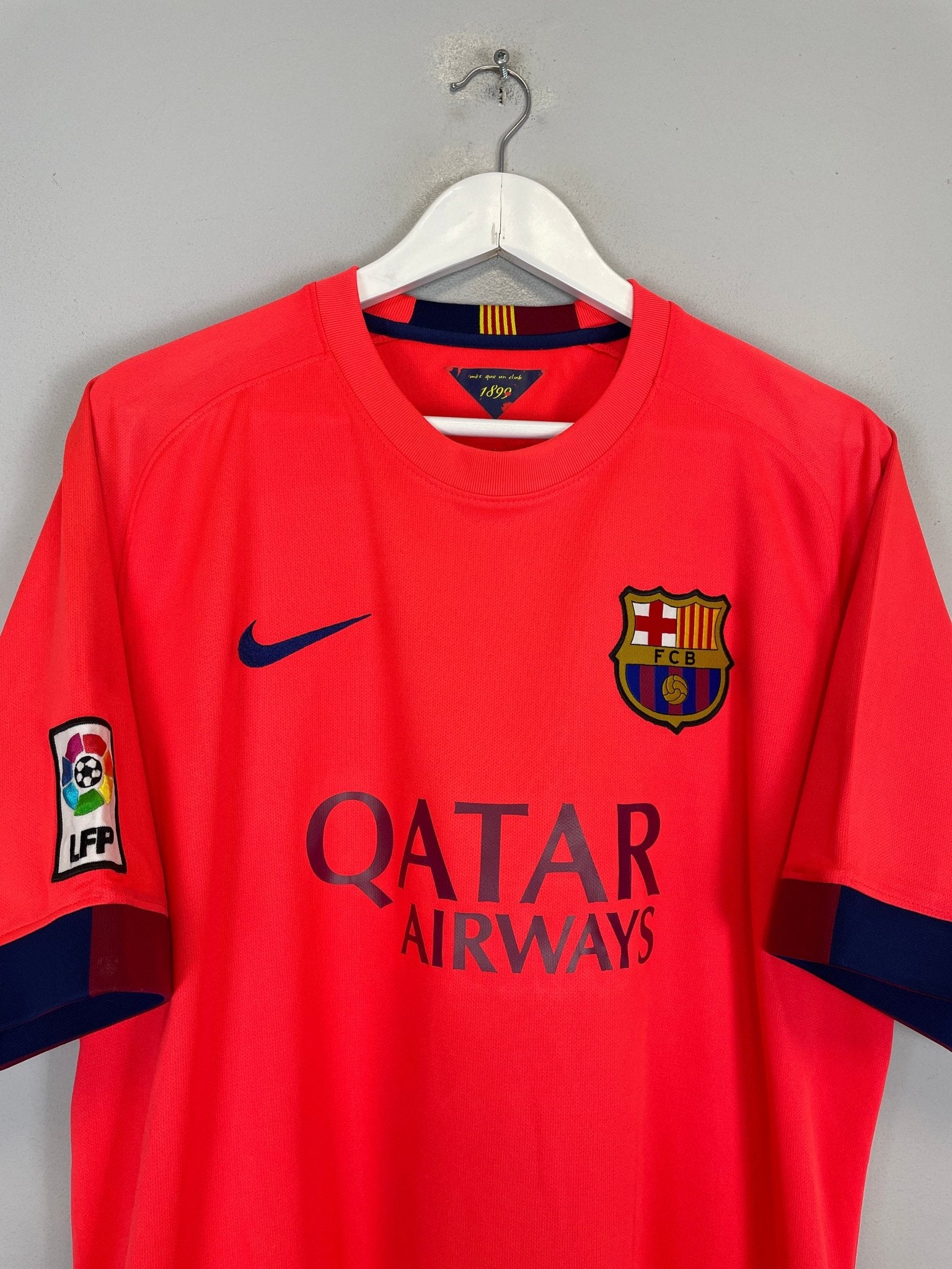 Shop 2014/15 BARCELONA MESSI #10 AWAY SHIRT (XL) NIKE, classic football shirts, vintage football shirts & retro soccer jerseys at Cult Kits