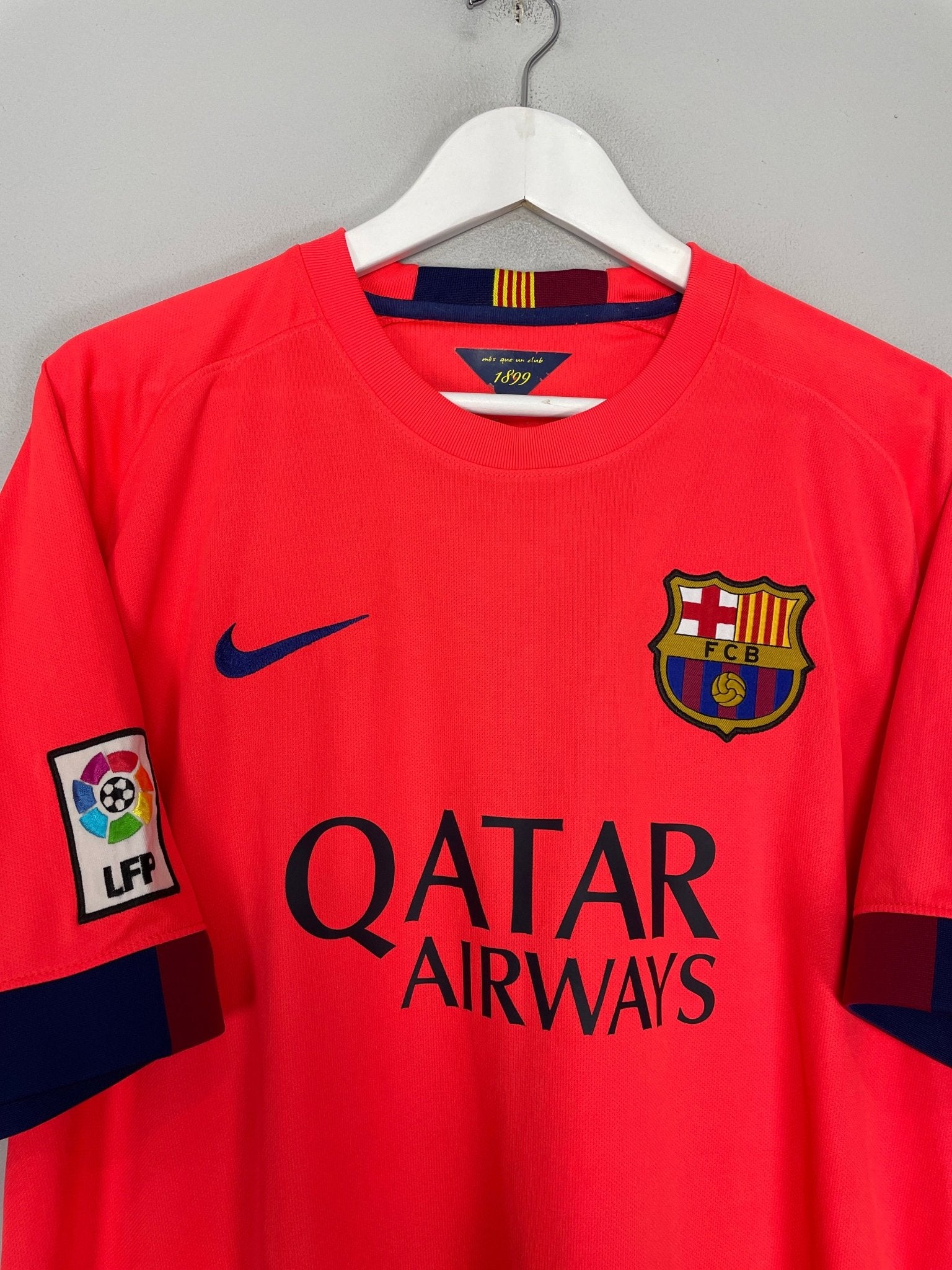 Shop 2014/15 BARCELONA MESSI #10 AWAY SHIRT (XL) NIKE, classic football shirts, vintage football shirts & retro soccer jerseys at Cult Kits