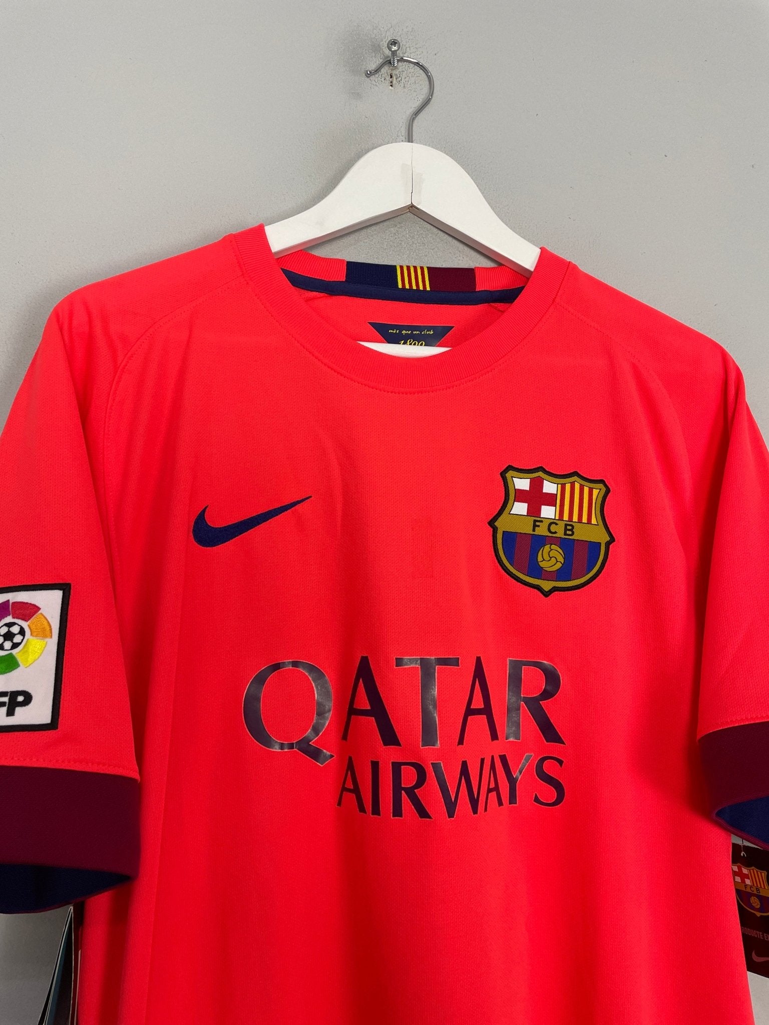 Shop 2014/15 BARCELONA MESSI #10 *BNWT* AWAY SHIRT (L) NIKE, classic football shirts, vintage football shirts & retro soccer jerseys at Cult Kits
