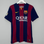 Shop 2014/15 BARCELONA MESSI #10 HOME SHIRT (M) NIKE, classic football shirts, vintage football shirts & retro soccer jerseys at Cult Kits