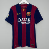 Shop 2014/15 BARCELONA MESSI #10 HOME SHIRT (M) NIKE, classic football shirts, vintage football shirts & retro soccer jerseys at Cult Kits