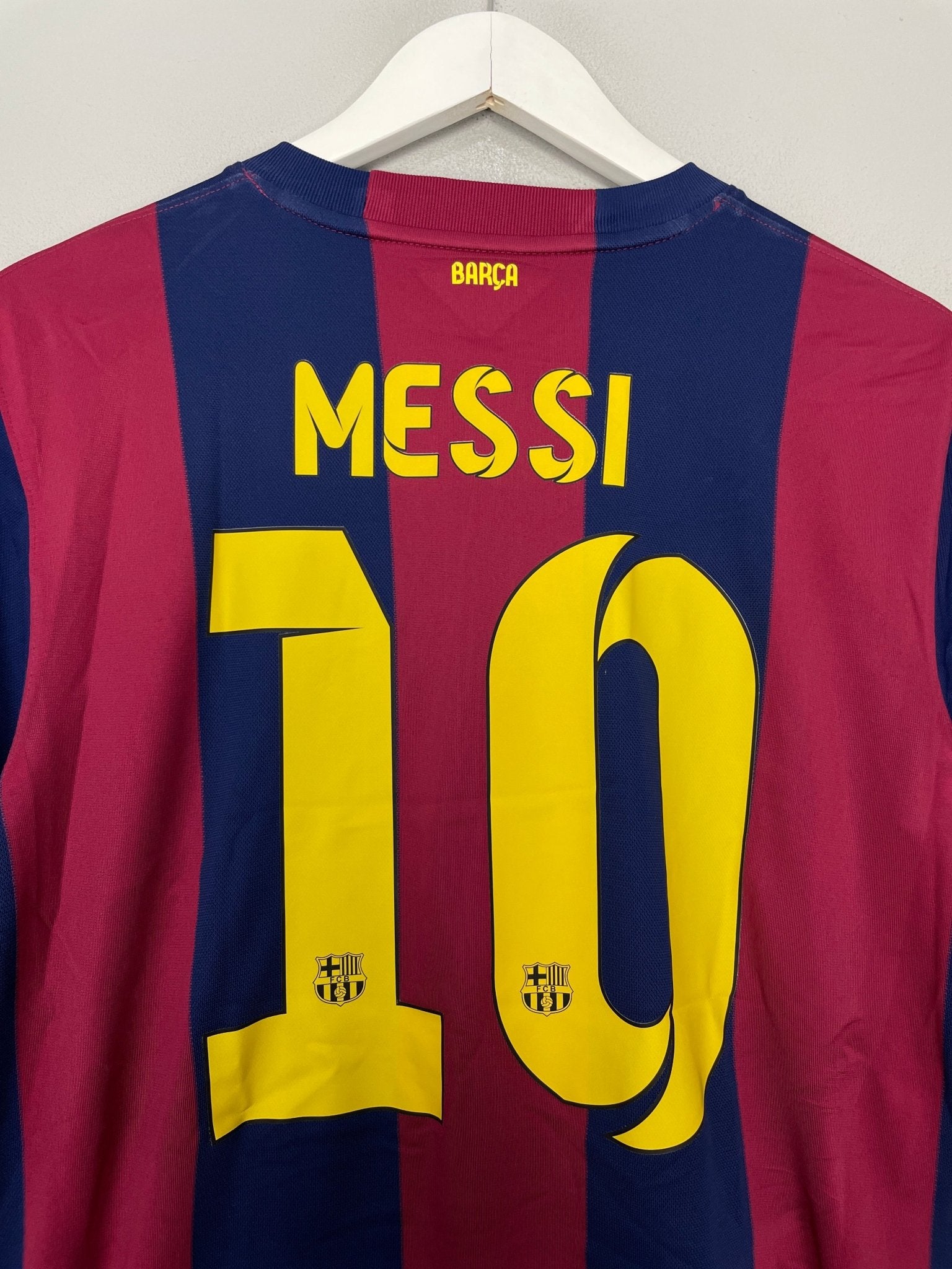 Shop 2014/15 BARCELONA MESSI #10 HOME SHIRT (M) NIKE, classic football shirts, vintage football shirts & retro soccer jerseys at Cult Kits