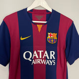 Shop 2014/15 BARCELONA MESSI #10 HOME SHIRT (M) NIKE, classic football shirts, vintage football shirts & retro soccer jerseys at Cult Kits