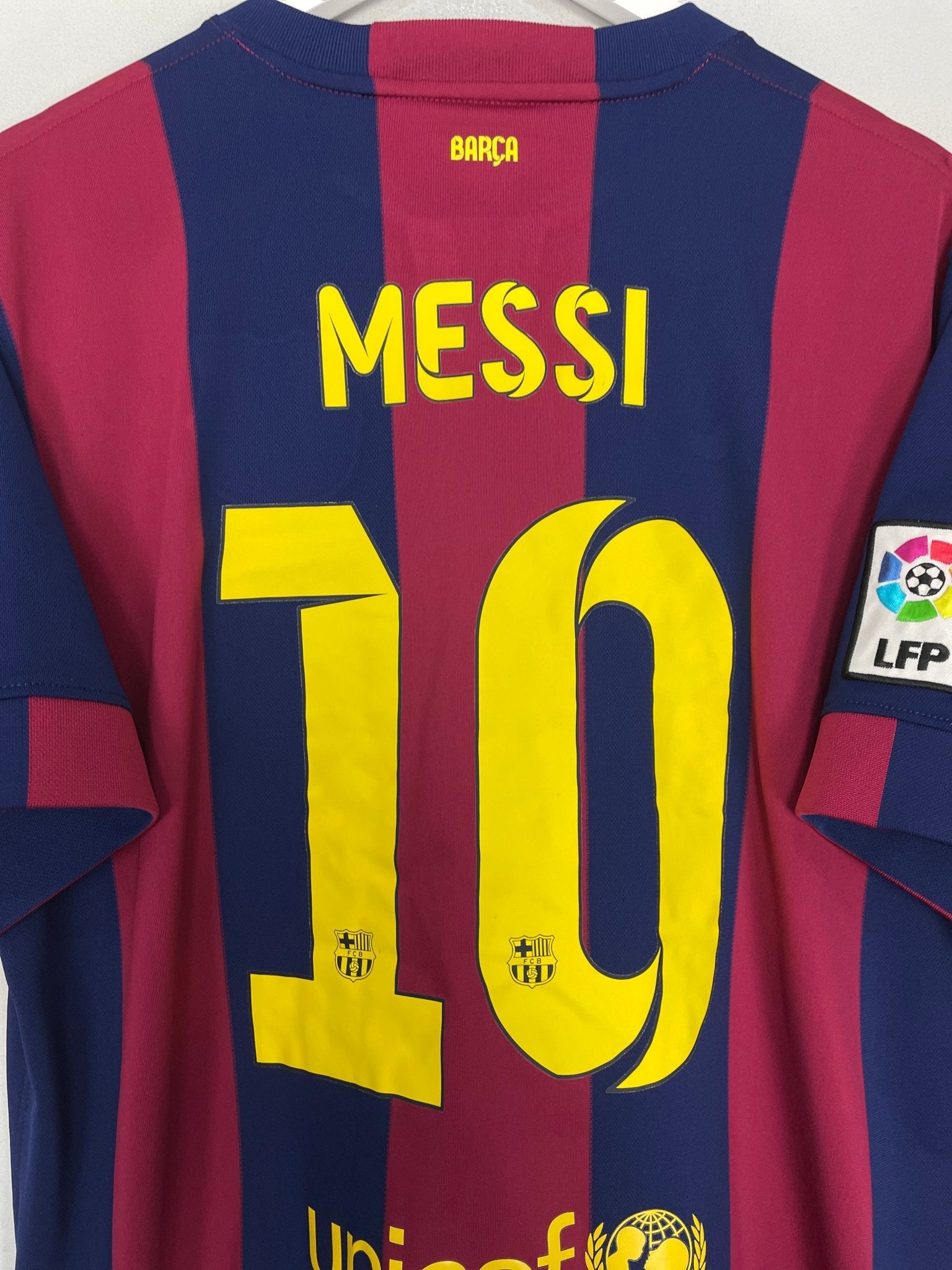Shop 2014/15 BARCELONA MESSI #10 HOME SHIRT (XL) NIKE, classic football shirts, vintage football shirts & retro soccer jerseys at Cult Kits