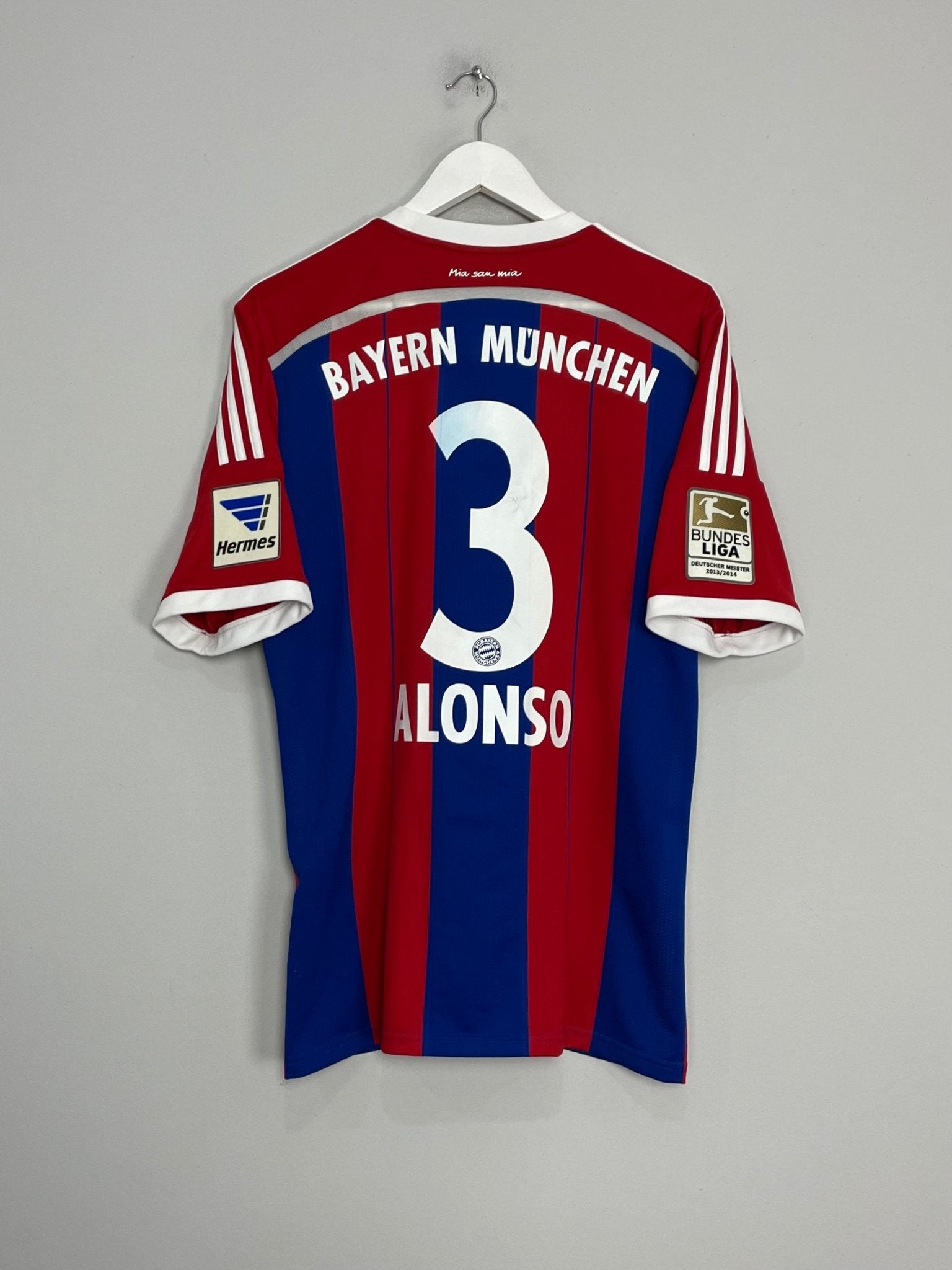 Shop 2014/15 BAYERN MUNICH ALONSO #3 HOME SHIRT (L) ADIDAS, classic football shirts, vintage football shirts & retro soccer jerseys at Cult Kits