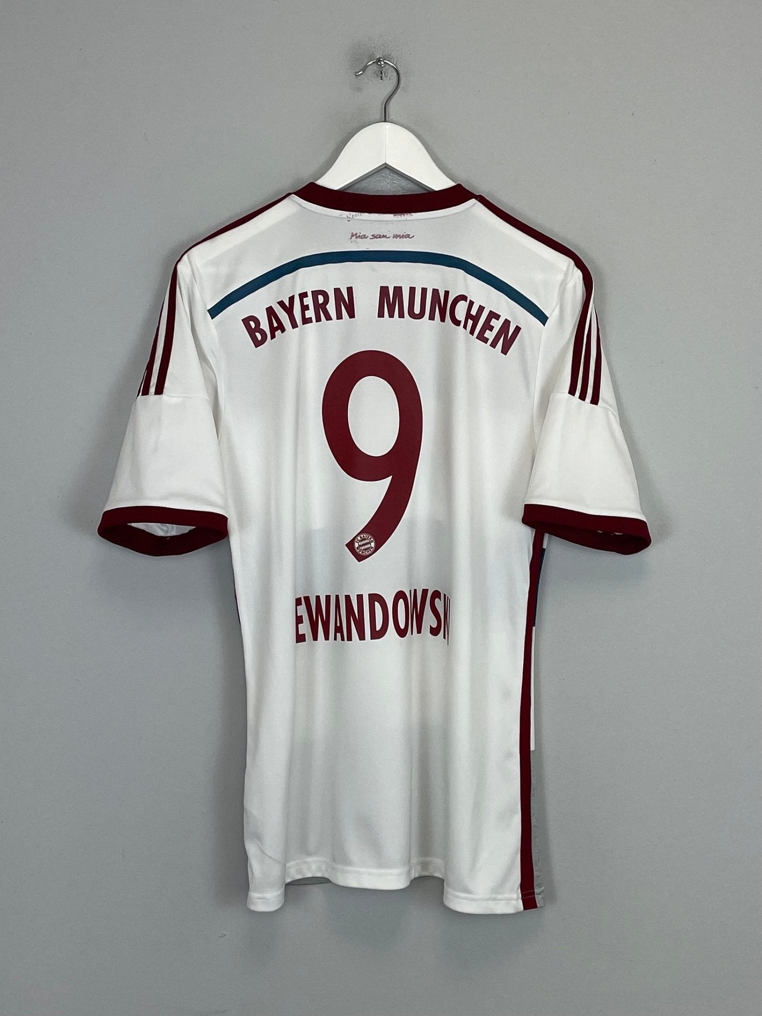 Shop 2014/15 BAYERN MUNICH LEWANDOWSKI #9 AWAY SHIRT (M) ADIDAS, classic football shirts, vintage football shirts & retro soccer jerseys at Cult Kits