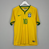 Shop 2014/15 BRAZIL NEYMAR #10 HOME SHIRT (M) NIKE, classic football shirts, vintage football shirts & retro soccer jerseys at Cult Kits