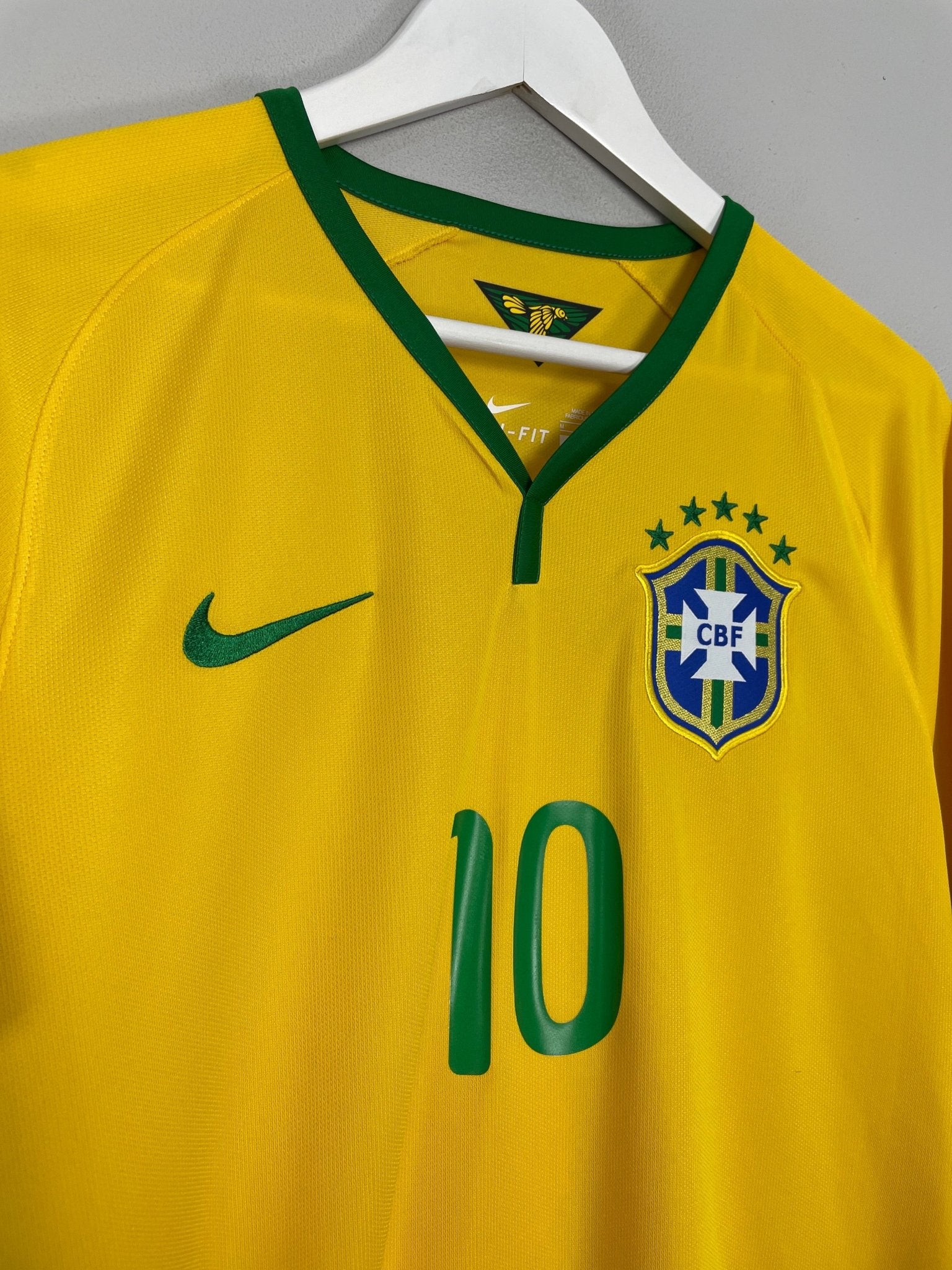 Shop 2014/15 BRAZIL NEYMAR #10 HOME SHIRT (M) NIKE, classic football shirts, vintage football shirts & retro soccer jerseys at Cult Kits