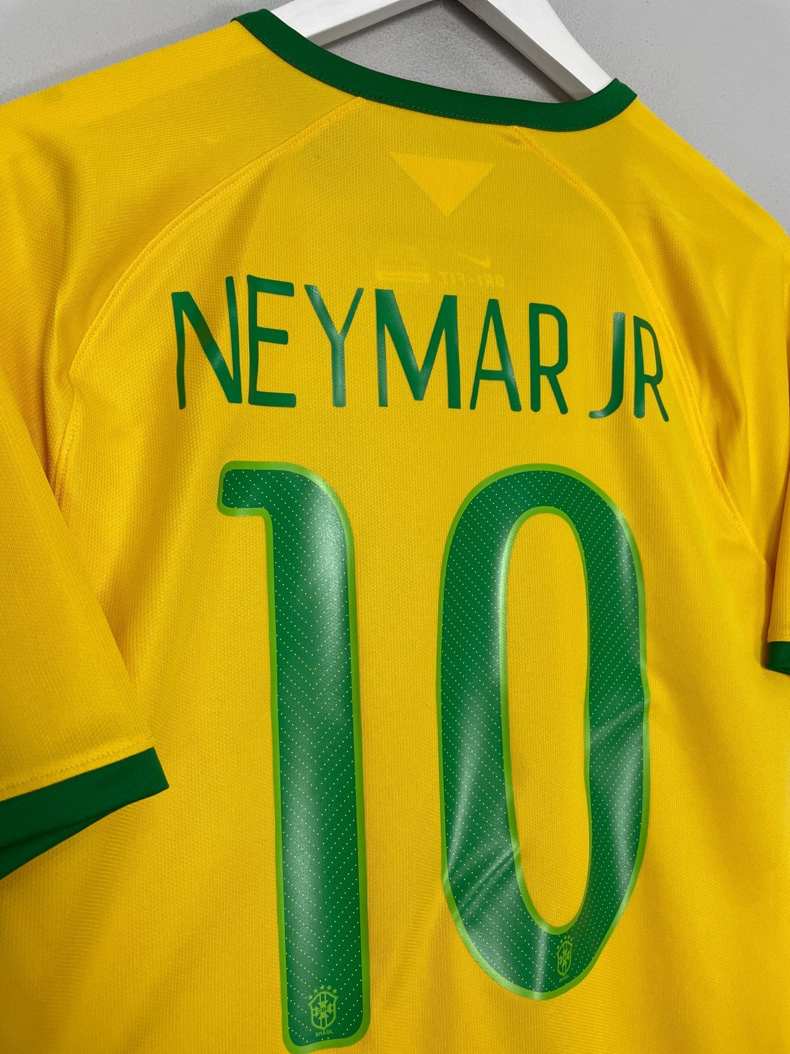 Shop 2014/15 BRAZIL NEYMAR #10 HOME SHIRT (M) NIKE, classic football shirts, vintage football shirts & retro soccer jerseys at Cult Kits
