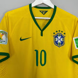 Shop 2014/15 BRAZIL NEYMAR JR #10 *AUTHENTIC* HOME SHIRT (XL) NIKE, classic football shirts, vintage football shirts & retro soccer jerseys at Cult Kits