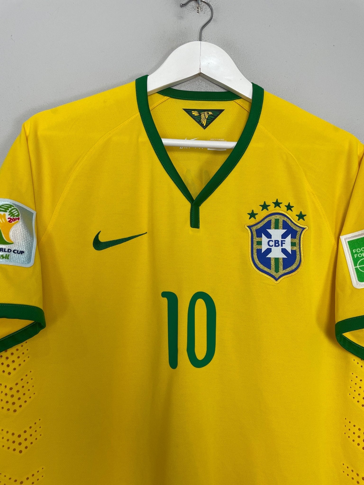 Shop 2014/15 BRAZIL NEYMAR JR #10 *AUTHENTIC* HOME SHIRT (XL) NIKE, classic football shirts, vintage football shirts & retro soccer jerseys at Cult Kits