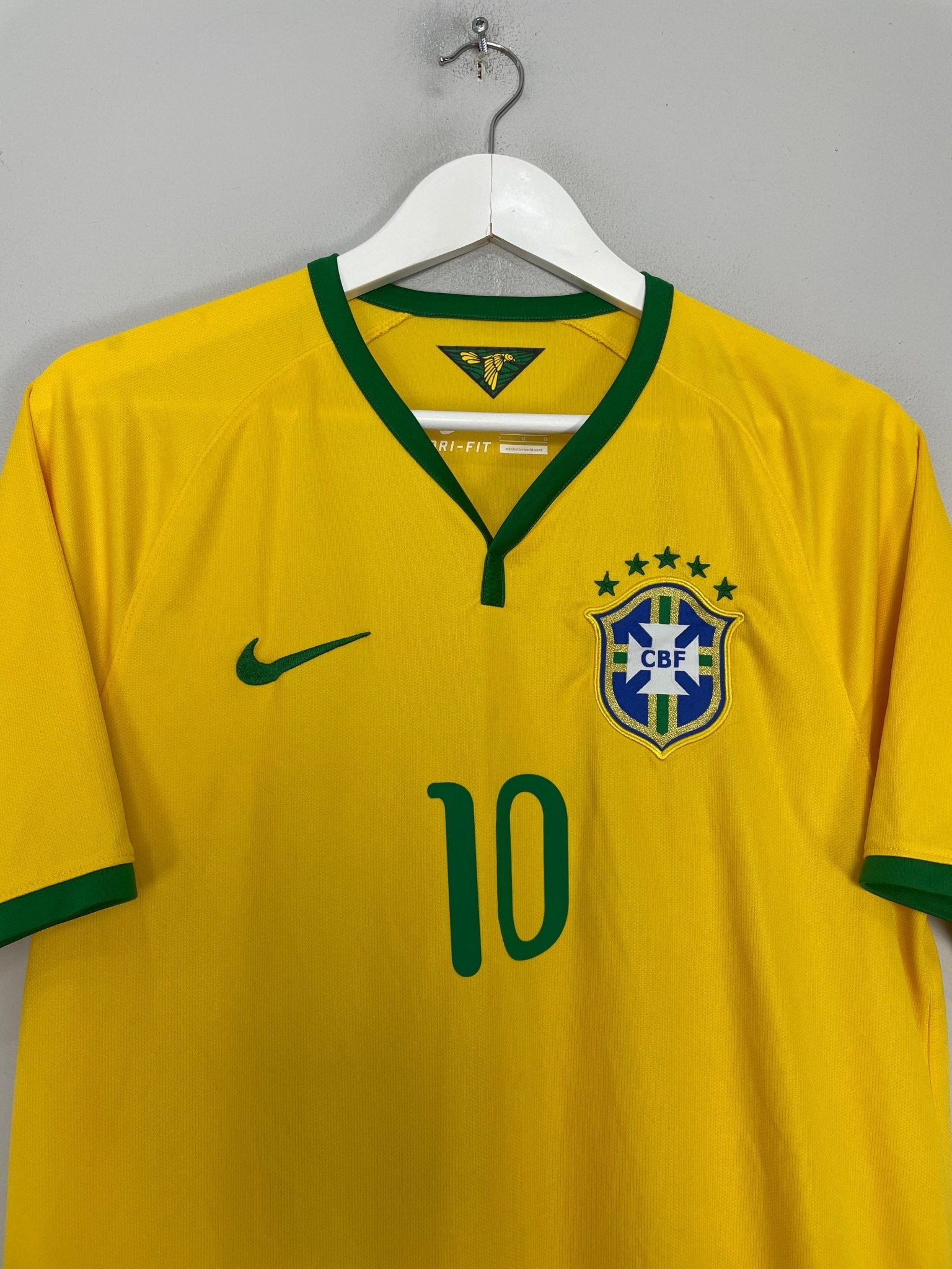 Shop 2014/15 BRAZIL NEYMAR JR #10 HOME SHIRT (L) NIKE, classic football shirts, vintage football shirts & retro soccer jerseys at Cult Kits
