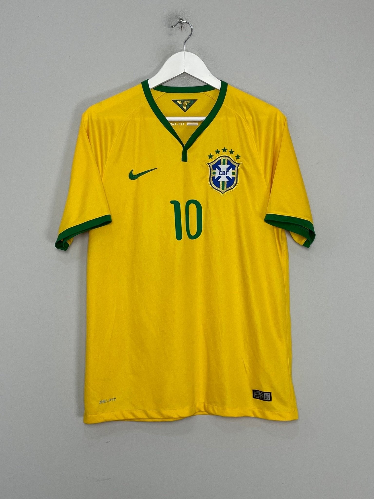 Shop 2014/15 BRAZIL NEYMAR JR #10 HOME SHIRT (L) NIKE, classic football shirts, vintage football shirts & retro soccer jerseys at Cult Kits