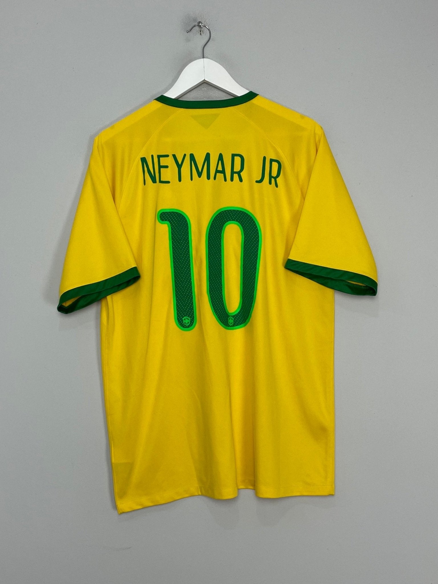 Shop 2014/15 BRAZIL NEYMAR JR #10 HOME SHIRT (XL) NIKE, classic football shirts, vintage football shirts & retro soccer jerseys at Cult Kits