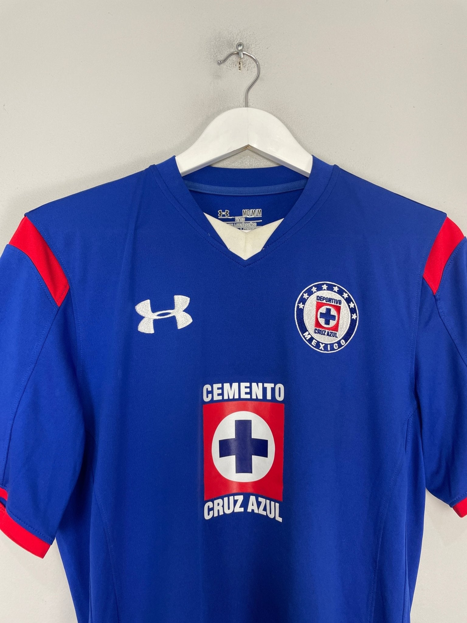 Shop 2014/15 CRUZ AZUL GIMENEZ #10 HOME SHIRT (M) UNDER ARMOUR, classic football shirts, vintage football shirts & retro soccer jerseys at Cult Kits