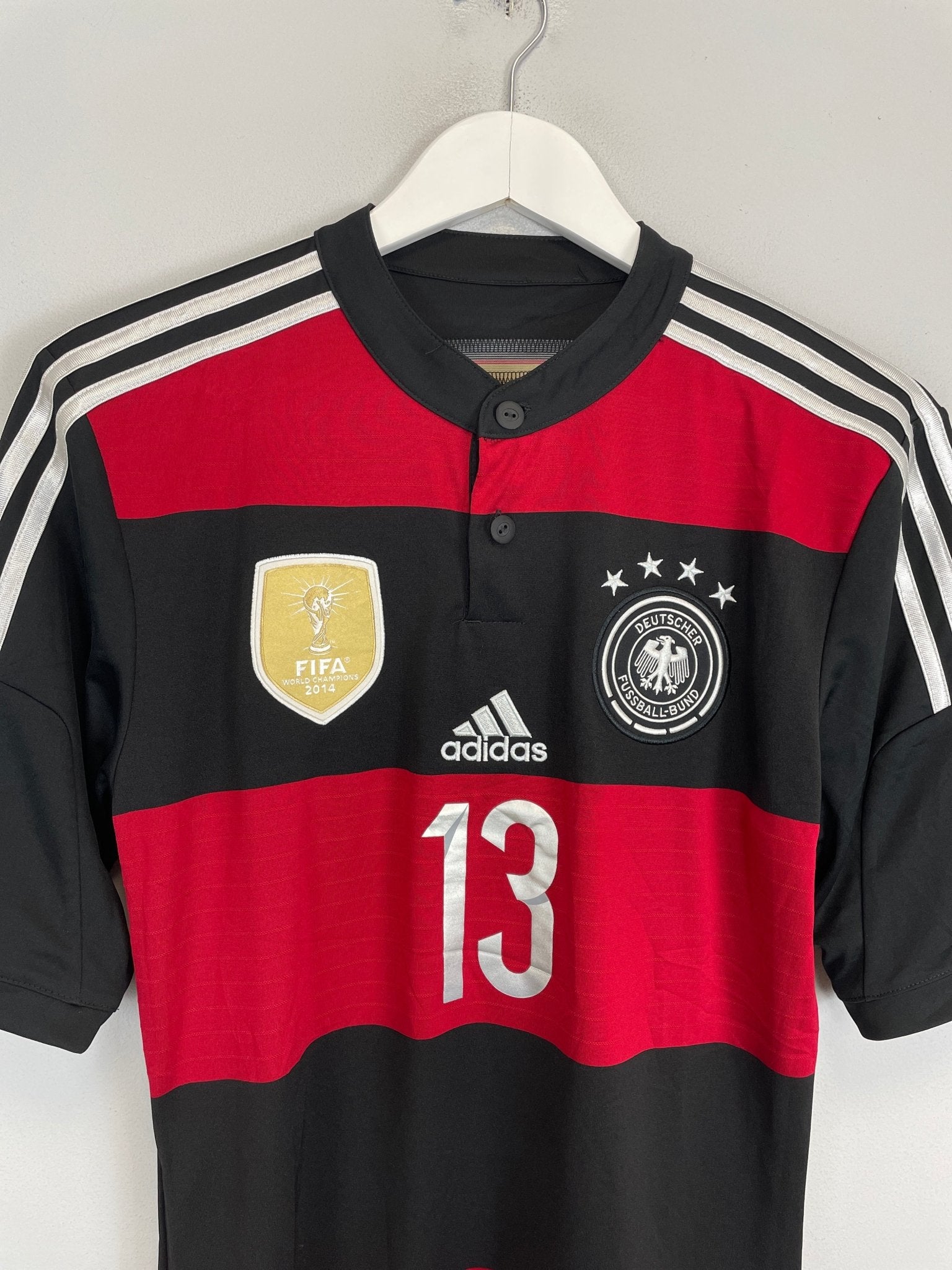 Shop 2014/15 GERMANY MULLER #13 AWAY SHIRT (S) ADIDAS, classic football shirts, vintage football shirts & retro soccer jerseys at Cult Kits