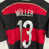Shop 2014/15 GERMANY MULLER #13 AWAY SHIRT (S) ADIDAS, classic football shirts, vintage football shirts & retro soccer jerseys at Cult Kits