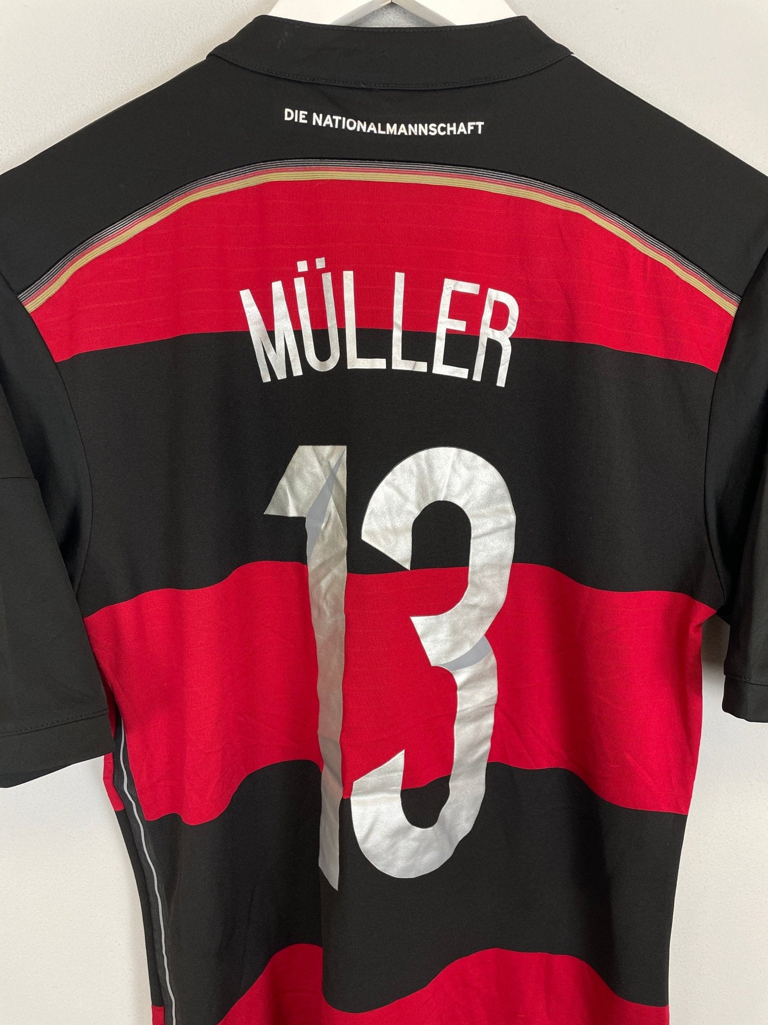 Shop 2014/15 GERMANY MULLER #13 AWAY SHIRT (S) ADIDAS, classic football shirts, vintage football shirts & retro soccer jerseys at Cult Kits